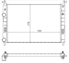 RADYATÖR PALIO 1.2-ALBEA 1.6 AC KLİMASIZ MEK 530x379x22 ALÜMİNYUM-ORIS MFI856034-46815887-46819261-46833511