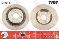 ARKA FREN AYNASI VOLVO S60 II-10 V60 10 V70 08 XC70 07 S80 10 302cm x 5DL-TRW DF6187-30769059-31471746