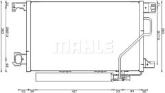 KLIMA RADYATORU MERCEDES W203 CL203 S203 C209 A209-MAHLE AC662000S-A2035000854