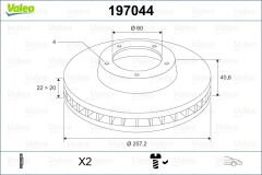 ÖN FREN AYNASI CORSA D 07 CORSA E 14 ADAM 13 PUNTO EVO-GRANDE PUNTO 05 257x22x4DL HAVALI 14İNÇ 55700921-VALEO-13317922-93197241-569065-55700920
