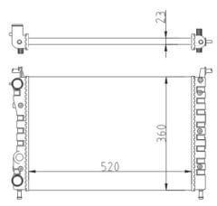 RADYATÖR PALIO-ALBEA-STRADA 96 1.2-1.4-1.6 16V KLİMASIZ MEK 522x359x23-ORIS MFI067023-46417059-46548485-46750718