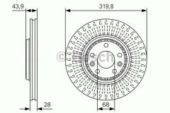 ÖN FREN AYNASI RENAULT GRAND SCENIC III 09 GRAND SCENIC IV 16 LAGUNA III 07 15 LATITUDE 11 MEGANE III 09 MEGANE IV 15 MEGANE E TECH 23 320x28x5 DELİK HAVA KANALLI-BOSCH 0986479552-402060003R-402061792R-402064155R