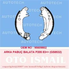 ARKA PABUÇ BALATA CITROEN VISA 1.6GTİ 1.7D 180x32 GS8532-AUTOTECH PB4029-95609802-95609801