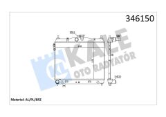 RADYATÖR GETZ 03-05 1.3-1.6 MEK AC KLİMASIZ 494x385x20 AL/PL/BRZ-KALE 346150-253101C100