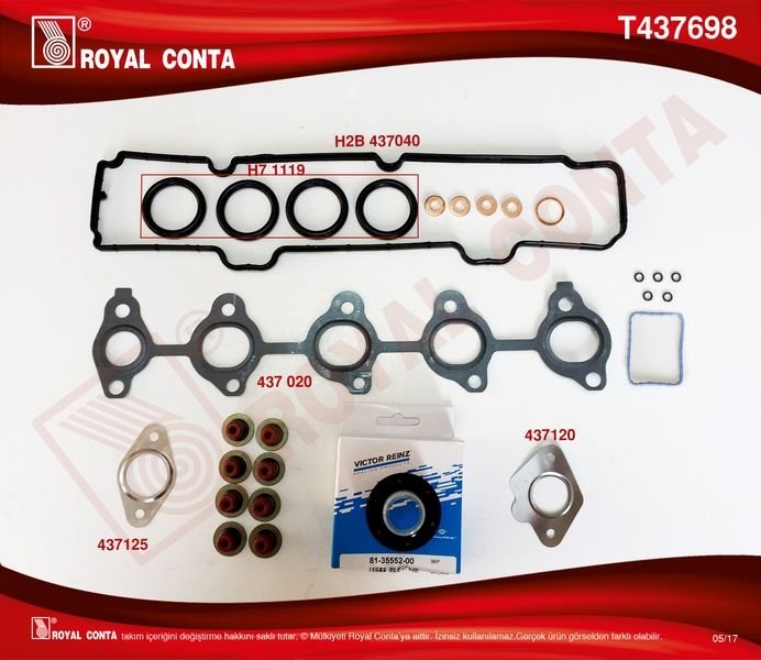 MOTOR ÜST TAKIM CONTA REINZ KEÇELİ S.LASTİKLİ SKCSİZ FIESTA 02 08 FUSION 02 08 1.4 TDCI 206-307 C3C2-C3I-C3II-C3III-XSARAII-NEMO-206-207-307-BIPPER DV4 1.4HDI MAZDA 2 1.4 CD 03 07-ROYAL T437698-2S6Q6008-0197.AV