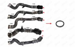 TURBO BORUSU CONTASI PLASTİK BORU HARİÇ OK İLE GÖSTERİLEN CONTA DACIA DUSTER HS 1.5 dCi 4x4 K9K 658-856-858-898 13-18-IBRAS 11013-8201313260-8201316998-144604343R