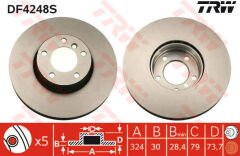 FREN DISKI ON ADET BMW E39 00 04-TRW DF4248S-34116767059