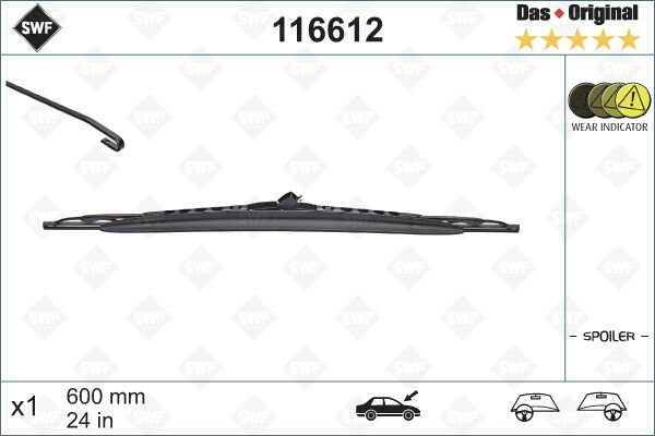 SILECEK SUPURGESI ON SOL 600mm MERCEDES C-CLASS W203 S203 CL203 SWF-VALEO 116612-A2038200045-A2038202145