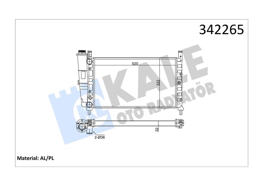 RADYATÖR FIAT UNO 70 İe AL-PL-BRZ-KALE-46551218-7685063-7732211