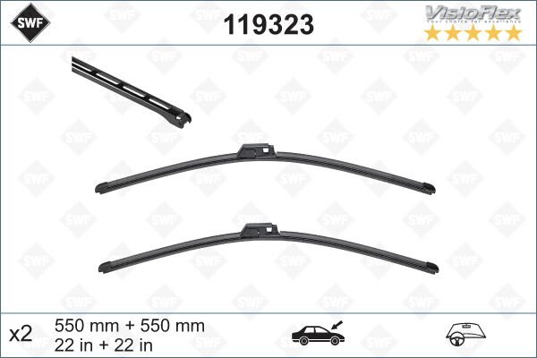 SİLECEK SÜPÜRGESİ ÖN A4-A6 550 x 550 mm-VALEO 119323-4B0998002-4B1955425C-4B7955425L