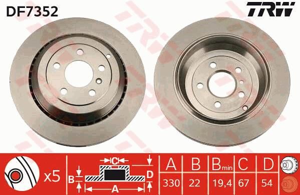 FREN DISKI ARKA 4-matic MERCEDES X164 W251 W164-TRW DF7352-A1644231312