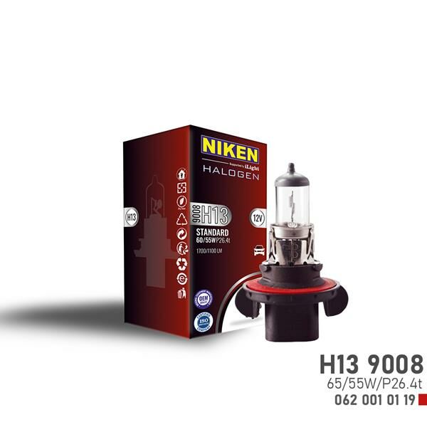 NIKEN 9008 H13 60W/55W HALOJEN AMPUL P26.4t 12V-NIKEN 0620010119