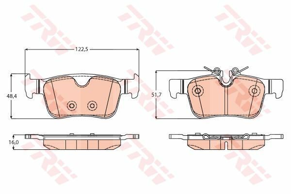ARKA BALATA VOLVO S90 2.0D3 2.0D4 2.0D5 2.0T5 2.0T6 2016 V90 2016 XC60 17 V60 16 İNÇ JANT-TRW GDB2168-31423653 31423654 31665837 31687502