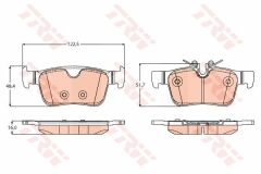 ARKA BALATA VOLVO S90 2.0D3 2.0D4 2.0D5 2.0T5 2.0T6 2016 V90 2016 XC60 17 V60 16 İNÇ JANT-TRW GDB2168-31423653 31423654 31665837 31687502