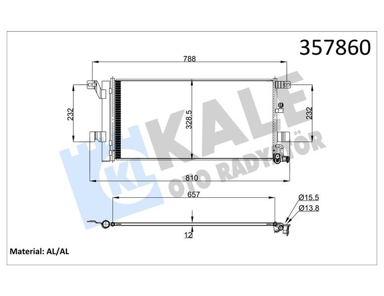 KONDENSER AUDI A4 16-A5 17-A6 19-A7 19- AL/AL-KALE 357860-8W0816411L-8W0816411Q-8W0816421