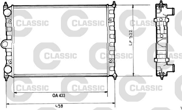 x RADYATÖR CLASSIC POLO 1.0-1.3 85-94 MEK 322x433x34-VALEO 316703-867121253L-867121253AB