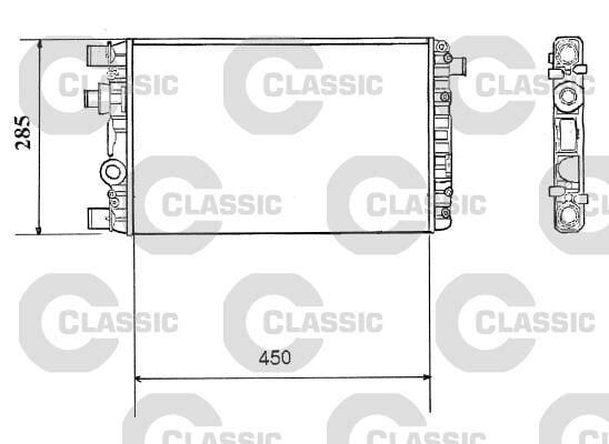 x RADYATÖR CLASSIC FIAT SEICENTO 1.1 98-10 23x285x450 AC /--VALEO 232789-46558704