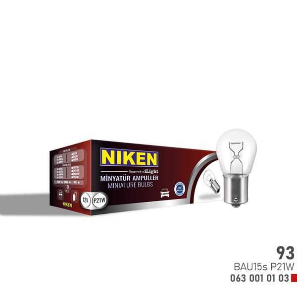 NIKEN 93 AMPUL YAKIN TIR. BAU15s P21W 12V 10LU-NIKEN 0630010103