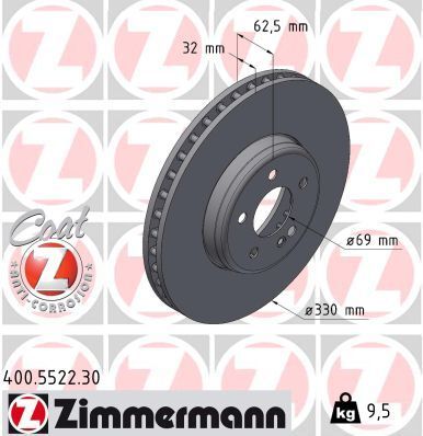 FREN DISKI ON MERCEDES W205 S205 C205 A205 W213 S213 C238 A238 X253 C253-ZIMMERMANN 400.5522.30-A0004212712