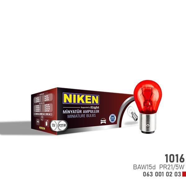 NIKEN 1016 AMPUL ŞAŞI TERS YK TIR.BAW15 KIRMIZI 10LU-NIKEN 0630010203