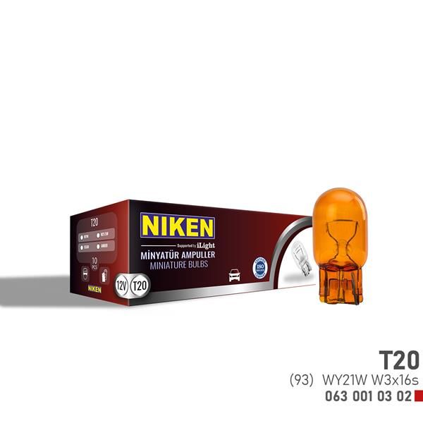 NIKEN T20 DİPSIZ AMPUL 93 WY21W AMB W3x16s 10LU-NIKEN 0630010302