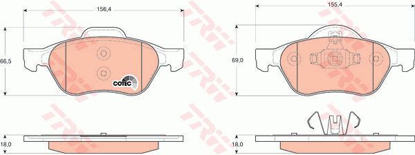 ÖN BALATA MEGANE II 02 SCENIC II 02 CLIO III 05 1.5dCi 1.6 16V 2.0 16V-TRW GDB1687-410601237R-7701209100-WVA24535