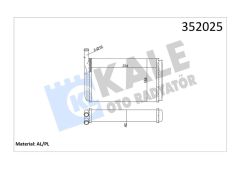 KALORİFER AL/MKNK 80-COUPE-90-PORSCHE 924-CADDY I-GOLF I-JETTA I-PASSAT-SANTANA-SCIROCCO 84 87-KALE 352025-171819031A-171819031B-171819031C