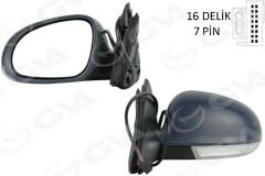 DIŞ DİKİZ AYNASI SOL ELEKTRİKLİ ISITMALI SİNYALLİ HAFIZALI ASTARLI ASFERİK VW GOLF 20-GVA 1075283
