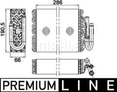 EVAPORATOR BMW E36 93 99 PREMIUM LINE-MAHLE AE35000P-64111393213