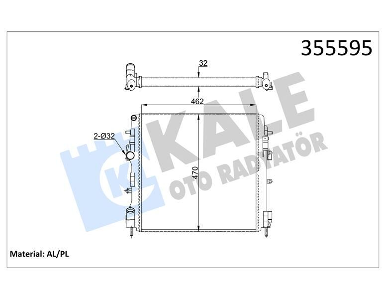 RADYATÖR KNG 1.5DCI-1.2-1.6 16V-1.9DCI AC KLİMASIZ MEK 470x460x27-KALE 355595-7701473785-8200072713-8200209792