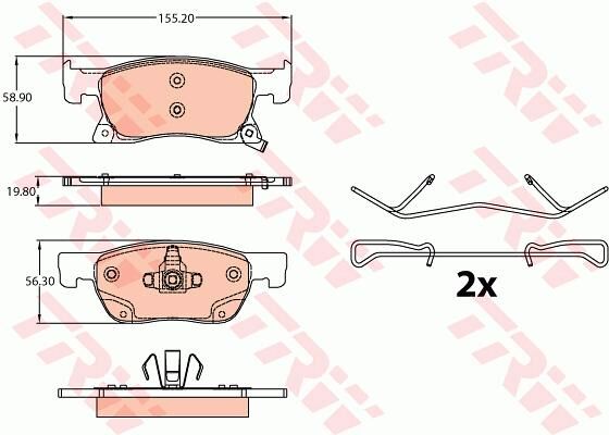 ÖN BALATA ASTRA K 15 22 16 inc 155.2x62.3x19.5-TRW GDB2139-13478301-95526567