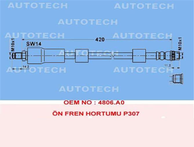 ÖN FREN HORTUMU KIA BESTA-AUTOTECH TK02