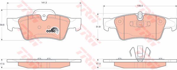 FREN BALATASI ARKA MERCEDES W164 X164 W251 W463-TRW GDB1643-A0044205220