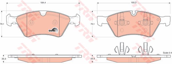 FREN BALATASI ON MERCEDES W211 S211 W164 W251-TRW GDB1642-A0044204020