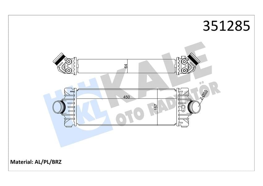 TURBO INTERCOOLER RADYATOR TRANSIT V347 11 14 V362 14 CUSTOM 12 2.2TDCI 155PS ARKADAN CEKER-KALE 351285-CC119L440BE-CC119L440B