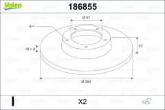 ARKA FREN AYNASI ASTRA H L67 04 14 COMBO C 01 11 MERIVA A 03 10 264x10x4DL DOLU-VALEO 186855-93176548-569116-95526641-93363430