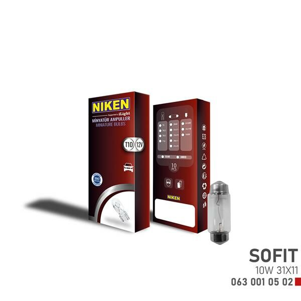 NIKEN SOFIT AMPUL 10W 31X11 12V 10LU-NIKEN 0630010502