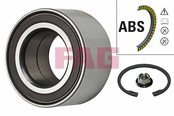 ÖN TEKER RULMANI FIESTA V 01 FOCUS 98 04 FUSION 02 12 COURIER 14 KA III 16 ECOSPORT 13 MAZDA 2 07 15 KIT ABS LI 38.993x72x37 BAH-0106DX-FAG 713678100-8V5J1K018AA-8V511215BB-2S6J1K018