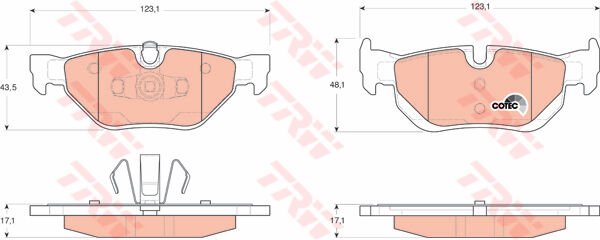 FREN BALATASI ARKA KULAKLI BMW E87 E90 E84-TRW GDB1626-34216774692-34121288891-