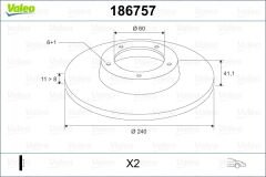 ÖN FREN AYNASI CORSA C 1.0-1.2 16V 01 11 240x11x4DL DOLU-VALEO 186757-569020-9195981-9127965