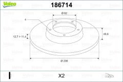 ÖN FREN AYNASI FAVORIT-FORMAN 1.3 93-95 236x12.8x4DL-VALEO 186714-115430212