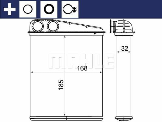 KALORIFER RADYATORU MERCEDES W169 W245 . MINI R55 R56 R60-MAHLE AH8000S-A1698300761-64113422666