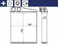 KALORIFER RADYATORU MERCEDES W169 W245 . MINI R55 R56 R60-MAHLE AH8000S-A1698300761-64113422666