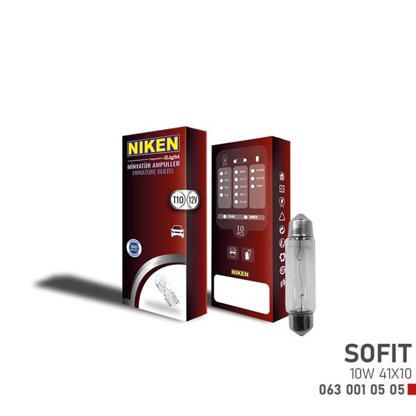 NIKEN SOFIT AMPUL 10W 41X10 12V 10LU-NIKEN 0630010505