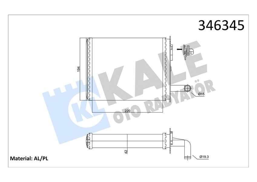 KALORİFER RADYATÖRÜ BRAZİNG PALIO MUSLUKLU 233x195x32-KALE 346345-7078698