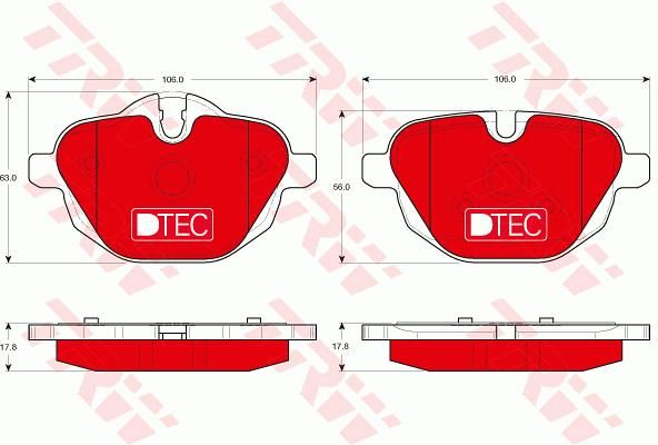 ARKA BALATA DTEC BMW 5 F10 5 TOURİNG F11 X3 F25 X4 F26 Z4 ROADSTER E89 01-14-TRW GDB1840DTE-6862202-6796741-34216788284