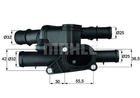 TERMOSTAT KOMPLE BORA-GOLF IV-A3 1.9-2.3-2.0 99-05 OTOM. 105C-MAHLE TM2.105-06A121111A-06A121513A