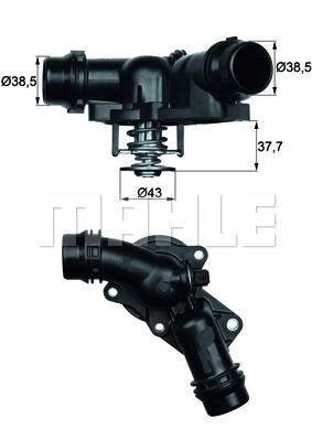 TERMOSTAT BMW M52 M54 E36 E38 E39 E46 E60 E65 E83 E53 Z3 Z4 E85-MAHLE TM1397-11531437040
