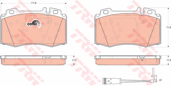 FREN BALATASI ARKA MERCEDES AMG C219 W211 W220-TRW GDB1544-A0034209420