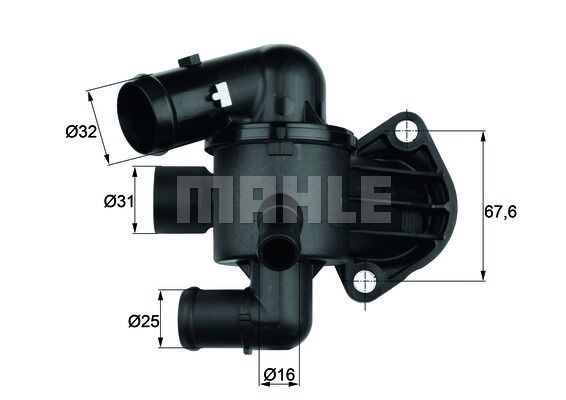 TERMOSTAT KOMPLE PASSAT-SCIROCCO 09 2.0 TDI 87C-MAHLE TI33.87-03L121111AC-03L121111M